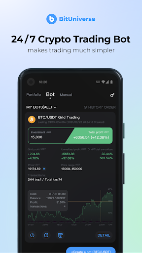 BitUniverse:Crypto Trading Bot - عکس برنامه موبایلی اندروید