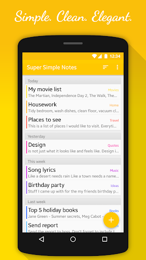 Notes (Super Simple Notes) - عکس برنامه موبایلی اندروید
