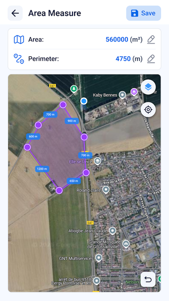 GPS Area - Distance Measure - عکس برنامه موبایلی اندروید
