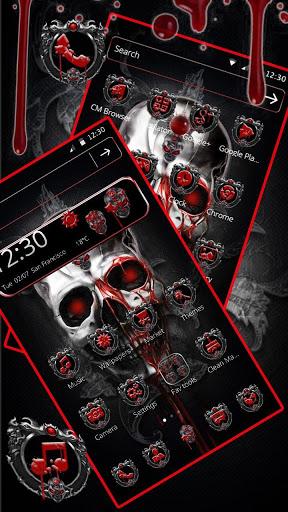 Black and White Horror Skull Theme - Image screenshot of android app