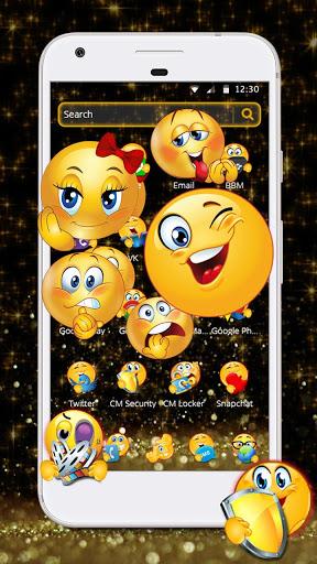 Black Glitter Emoji Theme - عکس برنامه موبایلی اندروید