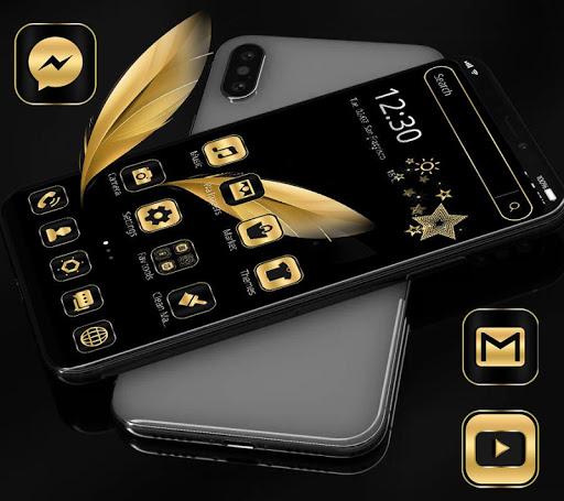 Black Gold Feather Theme - عکس برنامه موبایلی اندروید