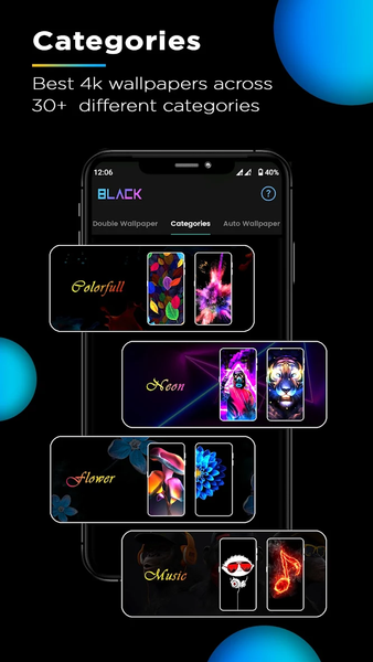 Black Wallpaper ۴K HD Live - عکس برنامه موبایلی اندروید