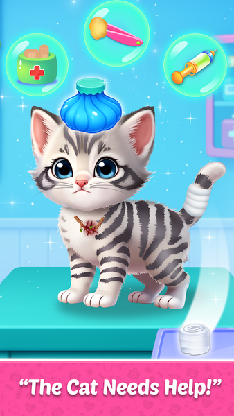 Meow Cat Care game - Pet care - Gameplay image of android game