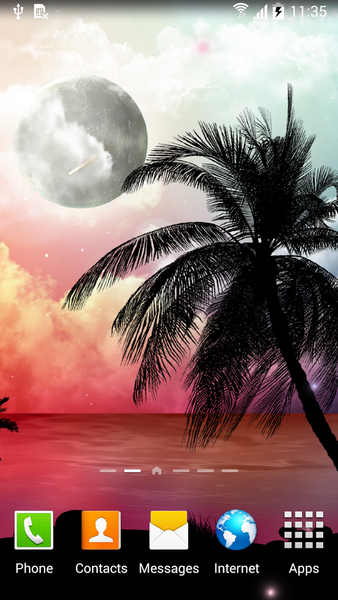 Tropical Night Live Wallpaper - Image screenshot of android app