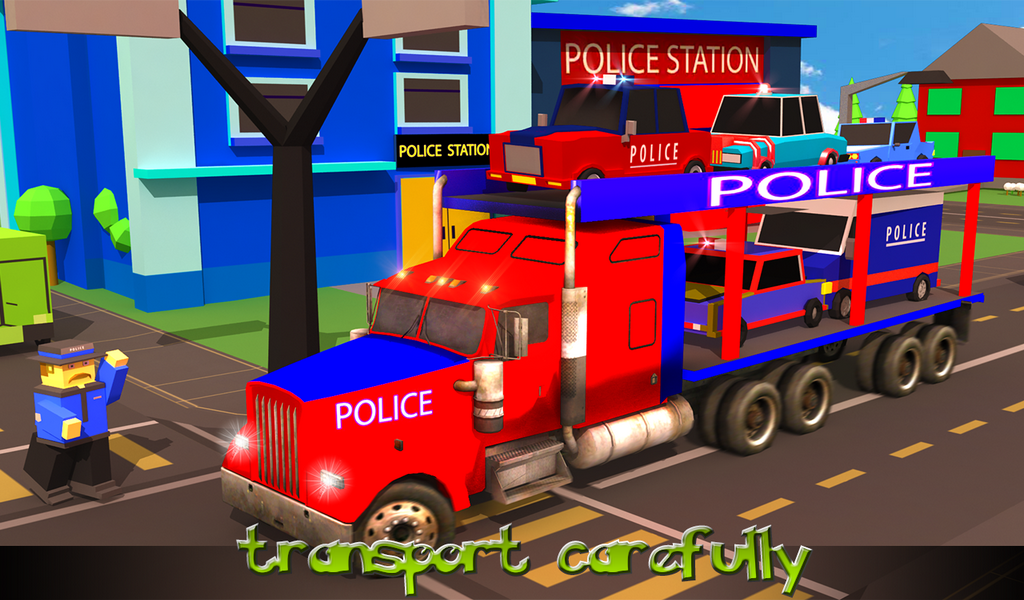 Blocky Police Transport Truck - عکس برنامه موبایلی اندروید