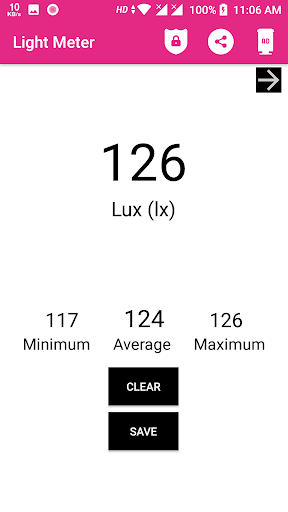 Lux Meter - Image screenshot of android app