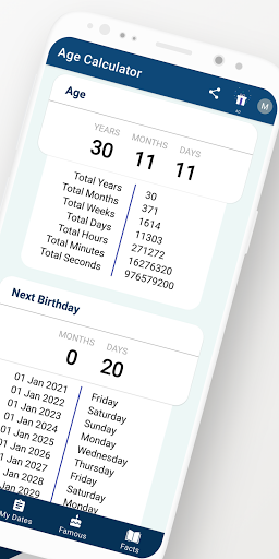 Age Calculator - Date of Birth - عکس برنامه موبایلی اندروید