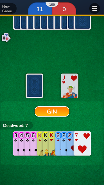 Gin Rummy - Classic Card Game - Gameplay image of android game