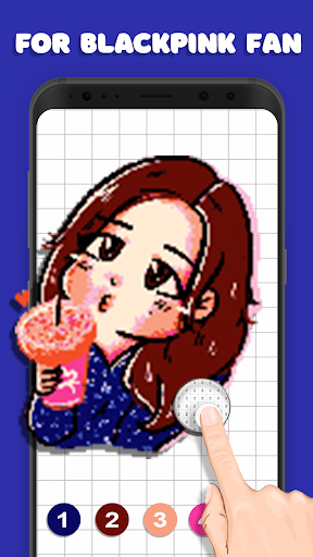 Black Pink Pixel Art - Coloring by Number - Image screenshot of android app