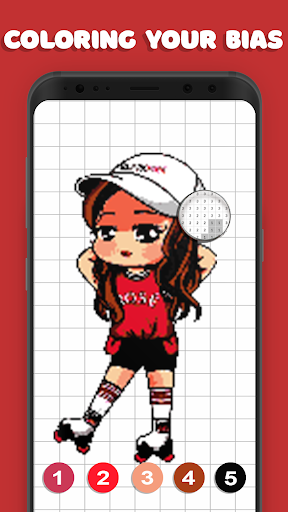 Black Pink Pixel Art - Coloring by Number - Image screenshot of android app