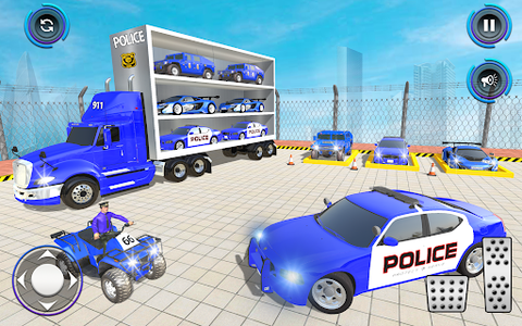 Cop Car Transportation Games - Gameplay image of android game