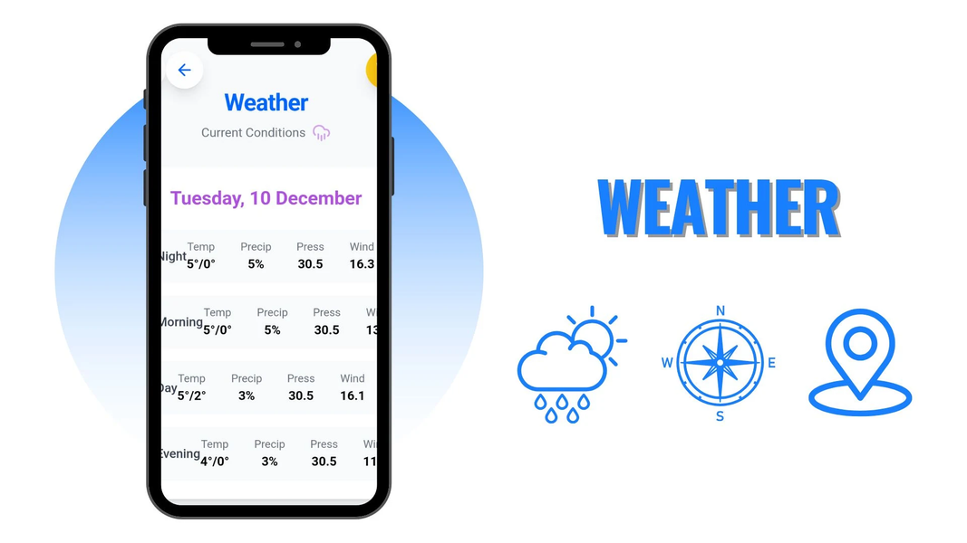 Compass App Pro - Digital - عکس برنامه موبایلی اندروید