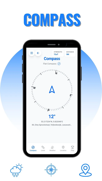 Compass App Pro - Digital - عکس برنامه موبایلی اندروید