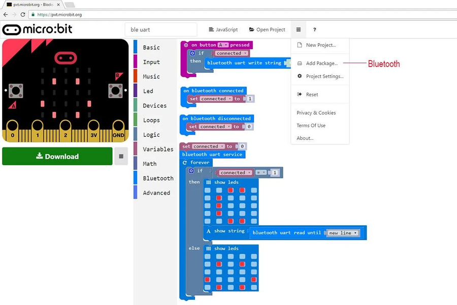 micro:bit UART Terminal - Image screenshot of android app