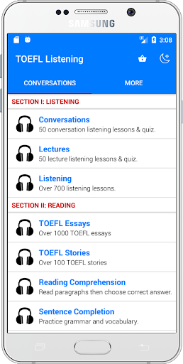 TOEFL Listening & Practice - عکس برنامه موبایلی اندروید