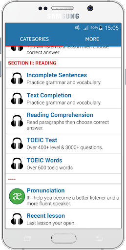 TOEIC Listening & Reading - Image screenshot of android app