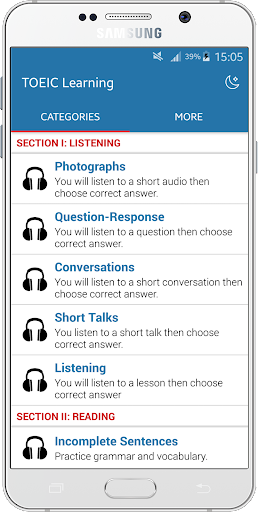 TOEIC Listening & Reading - Image screenshot of android app