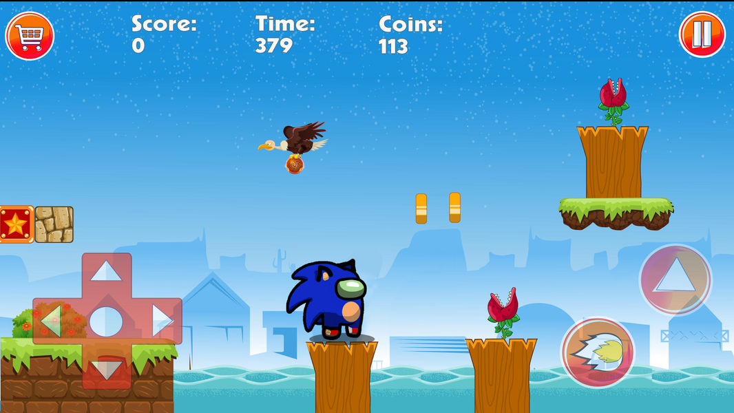 Blue hedgehog Racer Dash - Gameplay image of android game