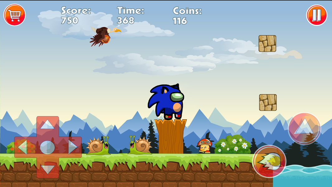 Blue hedgehog Racer Dash - Gameplay image of android game