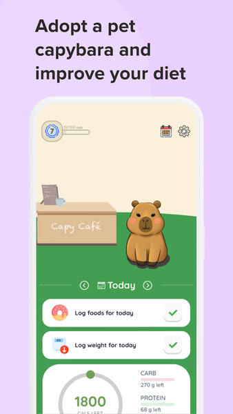 Capy Diet: Fun Calorie Tracker - عکس برنامه موبایلی اندروید