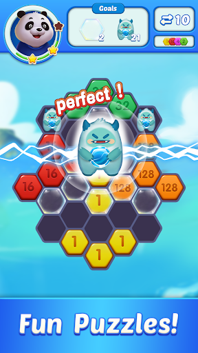 Merge Number - Hexa Puzzle - Gameplay image of android game