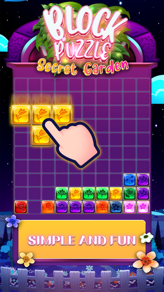 Block Puzzle - secret garden - Gameplay image of android game