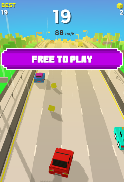 Blocky Car Racing : Traffic Ra - Gameplay image of android game