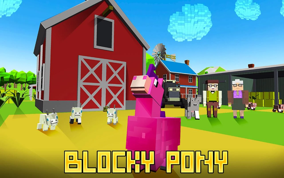 Blocky Pony Farm 3D - عکس بازی موبایلی اندروید