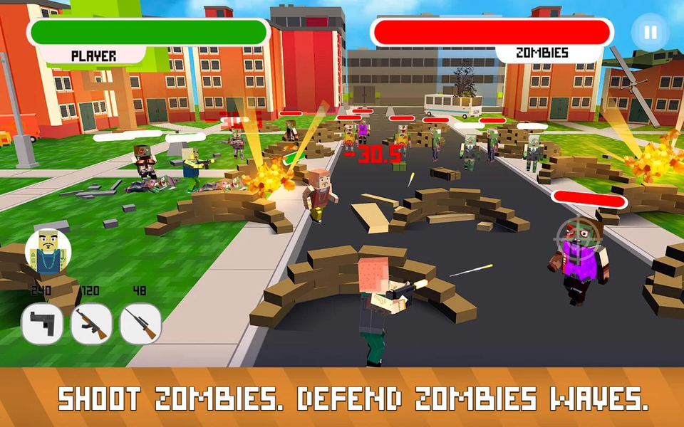 Blocky Shooter: Zombie Surviva - عکس بازی موبایلی اندروید