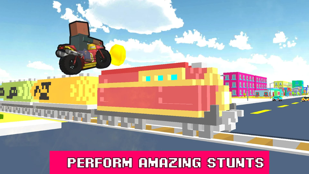 Blocky Moto Rider - Motorcycle - عکس بازی موبایلی اندروید