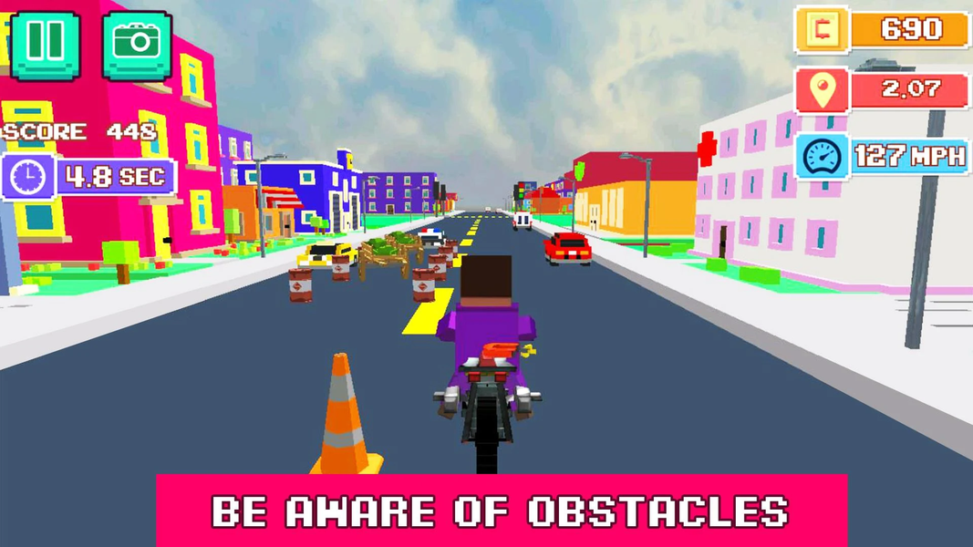 Blocky Moto Rider - Motorcycle - عکس بازی موبایلی اندروید