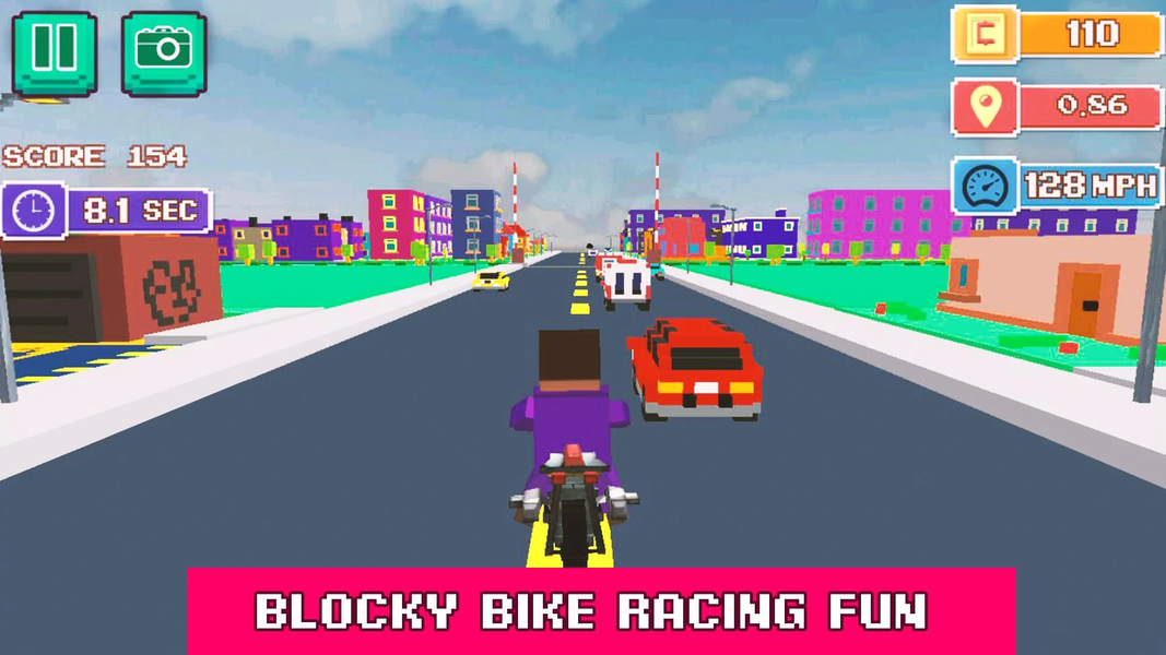 Blocky Moto Rider - Motorcycle - عکس بازی موبایلی اندروید