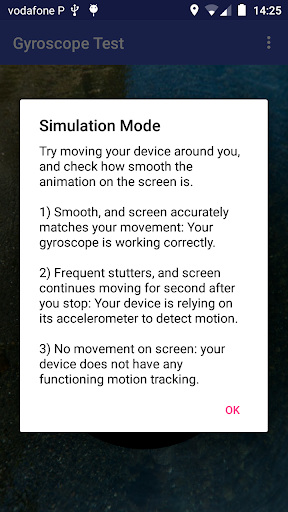 Gyroscope Test - Image screenshot of android app