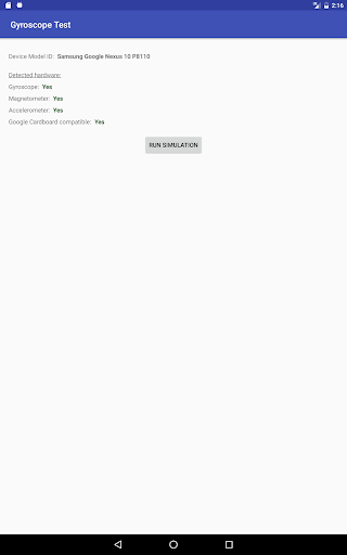 Gyroscope Test - عکس برنامه موبایلی اندروید