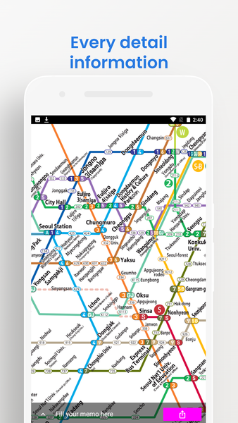 Seoul Metro Map Tourist Guide - Image screenshot of android app