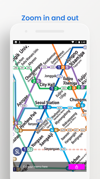 Seoul Metro Map Tourist Guide - Image screenshot of android app