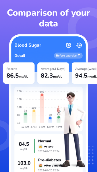 Blood Pressure & Sugar:Track - عکس برنامه موبایلی اندروید