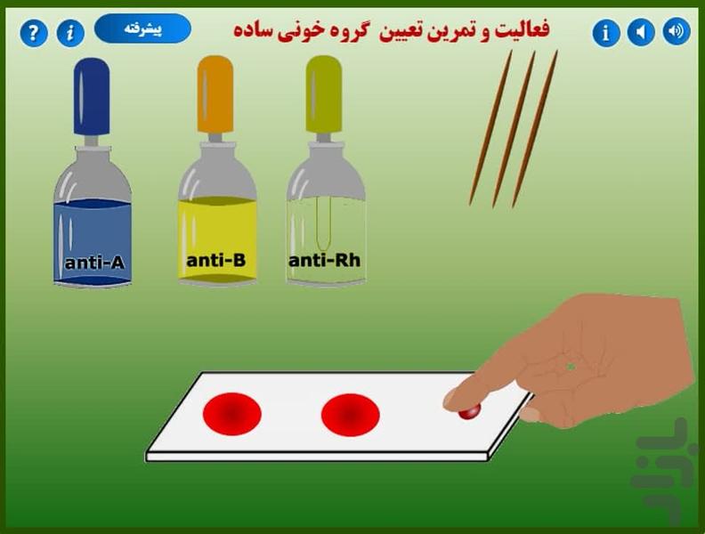 فعالیت تعاملی تعیین گروه خونی - عکس برنامه موبایلی اندروید