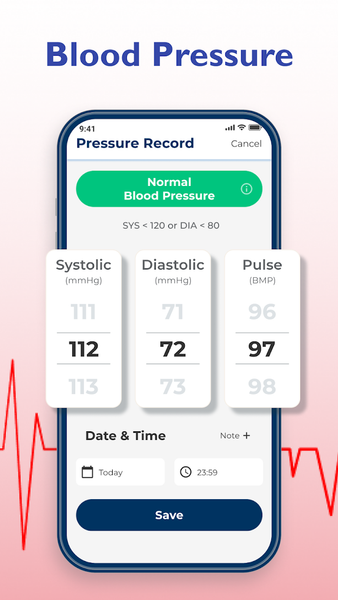 Blood Pressure: Health App - عکس برنامه موبایلی اندروید