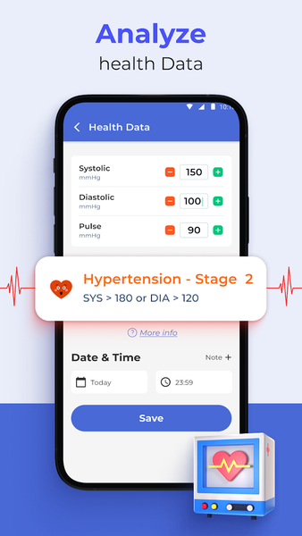 Blood Pressure Log: BP Tracker - عکس برنامه موبایلی اندروید