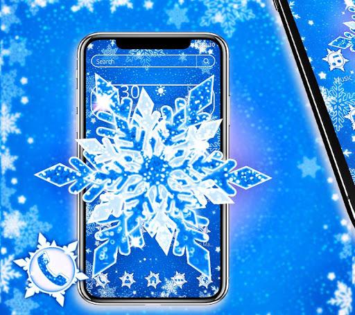 Blue Bright Snowflake Theme - Image screenshot of android app