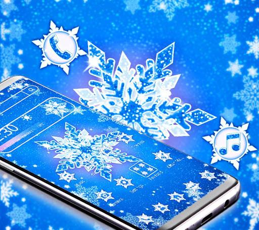 Blue Bright Snowflake Theme - Image screenshot of android app