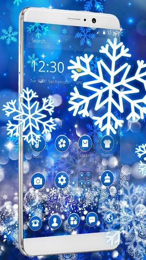 Blue Flash Beauty Snowflake Theme - عکس برنامه موبایلی اندروید