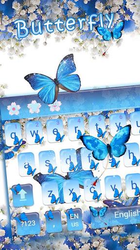 Blue Butterfly Keyboard Theme - Image screenshot of android app