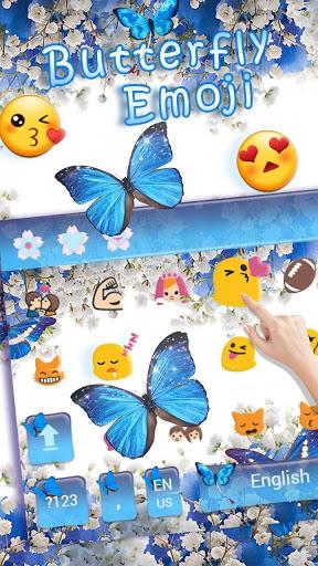 Blue Butterfly Keyboard Theme - عکس برنامه موبایلی اندروید