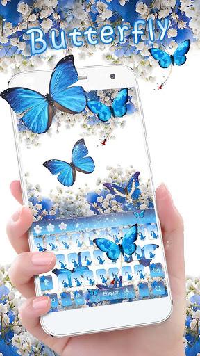 Blue Butterfly Keyboard Theme - عکس برنامه موبایلی اندروید