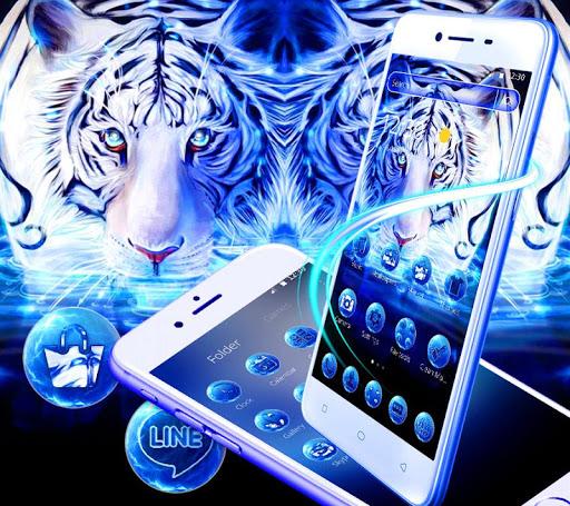 Blue White Tiger Theme - عکس برنامه موبایلی اندروید