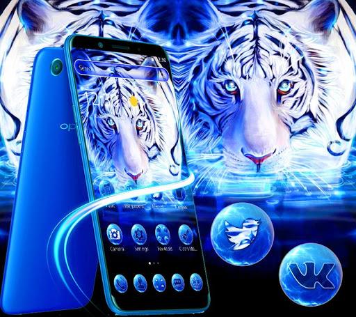 Blue White Tiger Theme - عکس برنامه موبایلی اندروید