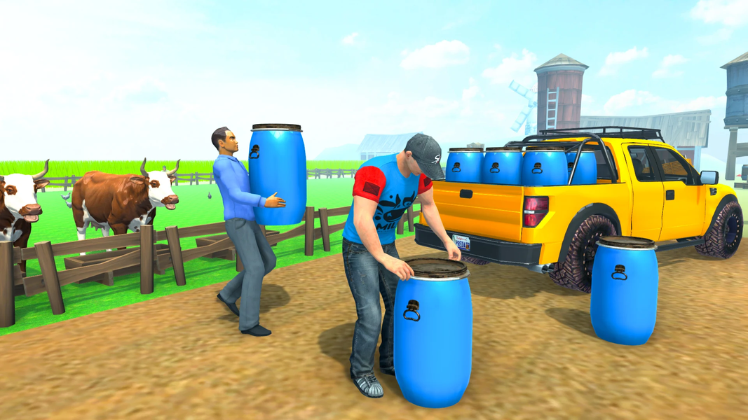 Cow Milk Delivery Truck Games - Gameplay image of android game